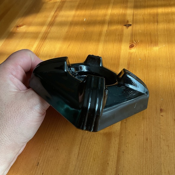 VINTAGE SWIVODEX ART DECO INKWELL 1930 BLACK SMOKE GLASS ZEPHYR AMERICAN CORP. - Picture 8 of 10